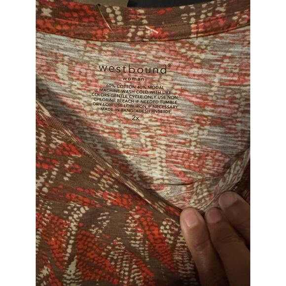 Size 2X Westbound Multi-Color Casual Top - Picture 5 of 5